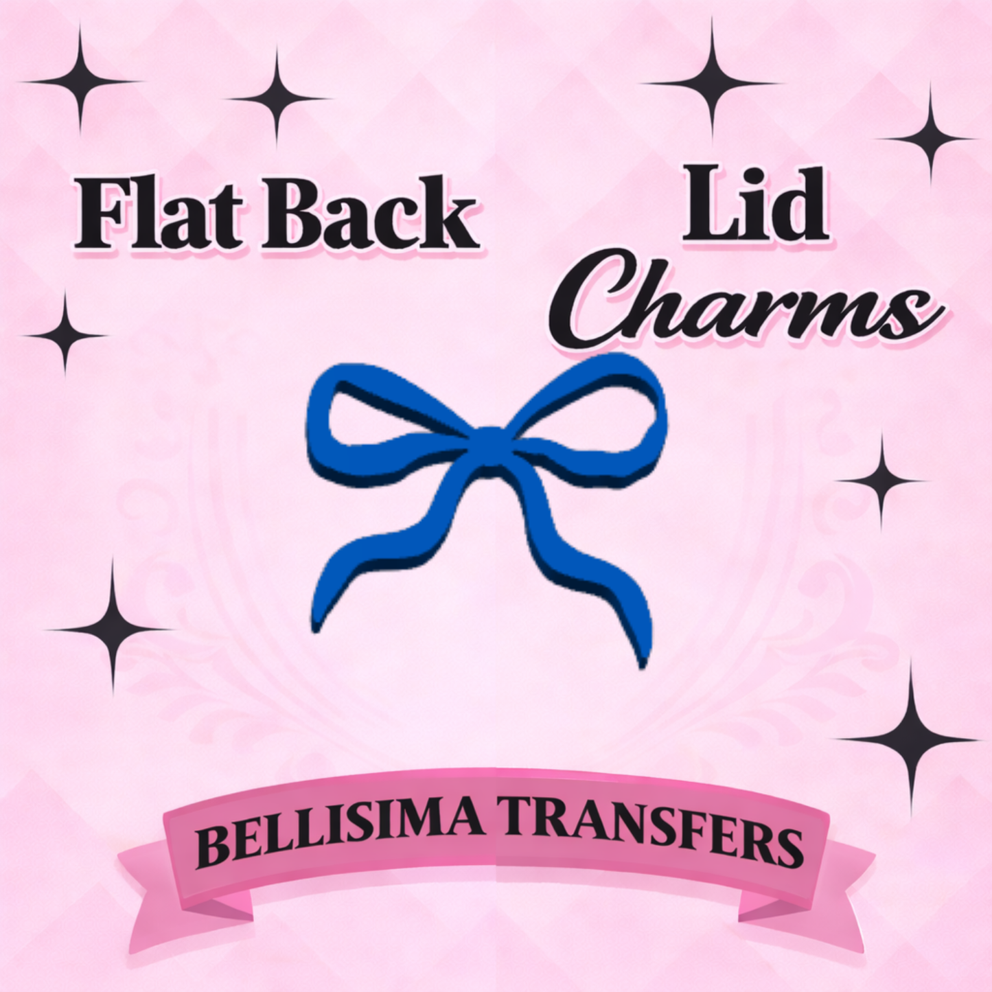 ROYAL BLUE DAINTY BOW  Flat Back Lid Charms
