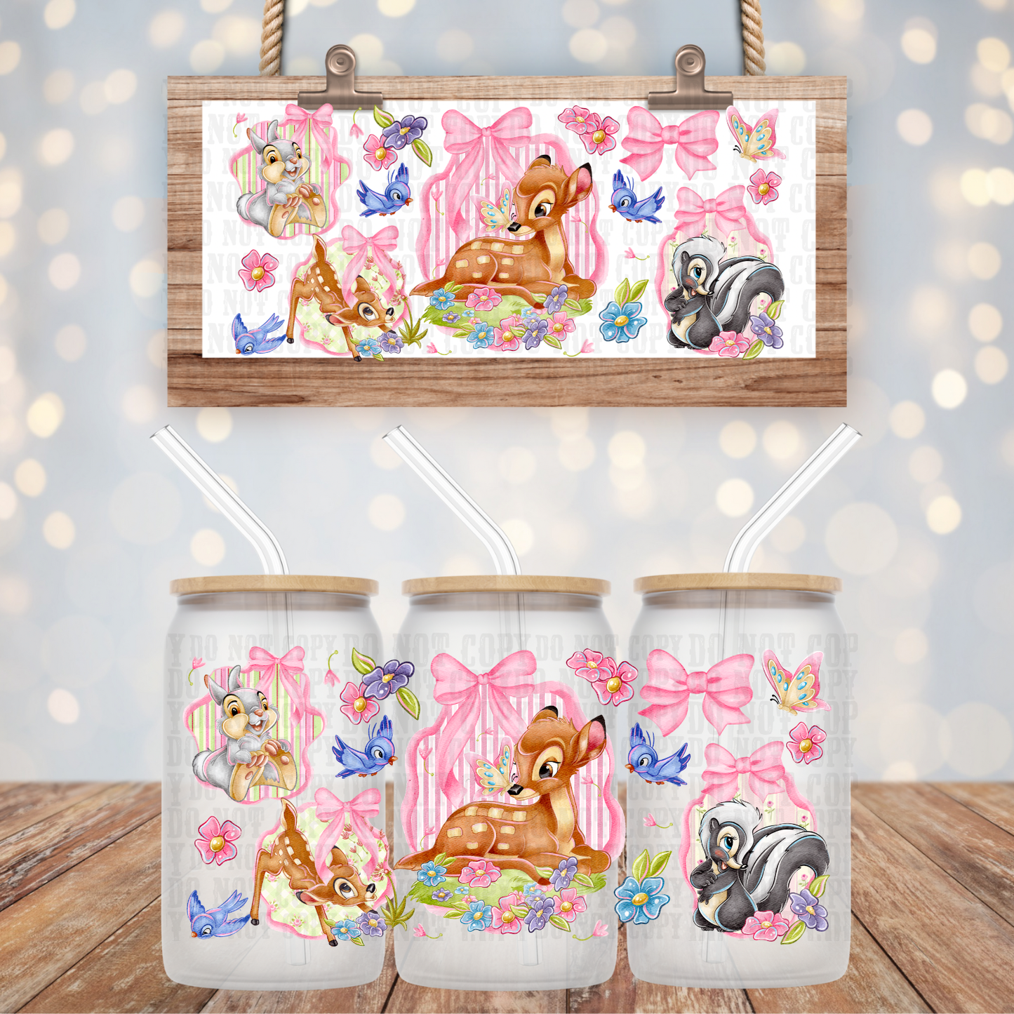 COQUETTE BABY DEER  UV DTF CUP WRAP