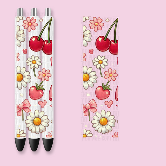COQUETTE CHERRIES  UV DTF Pen Wrap