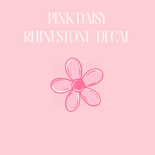 PINK DAISY RHINESTONE LID DECAL