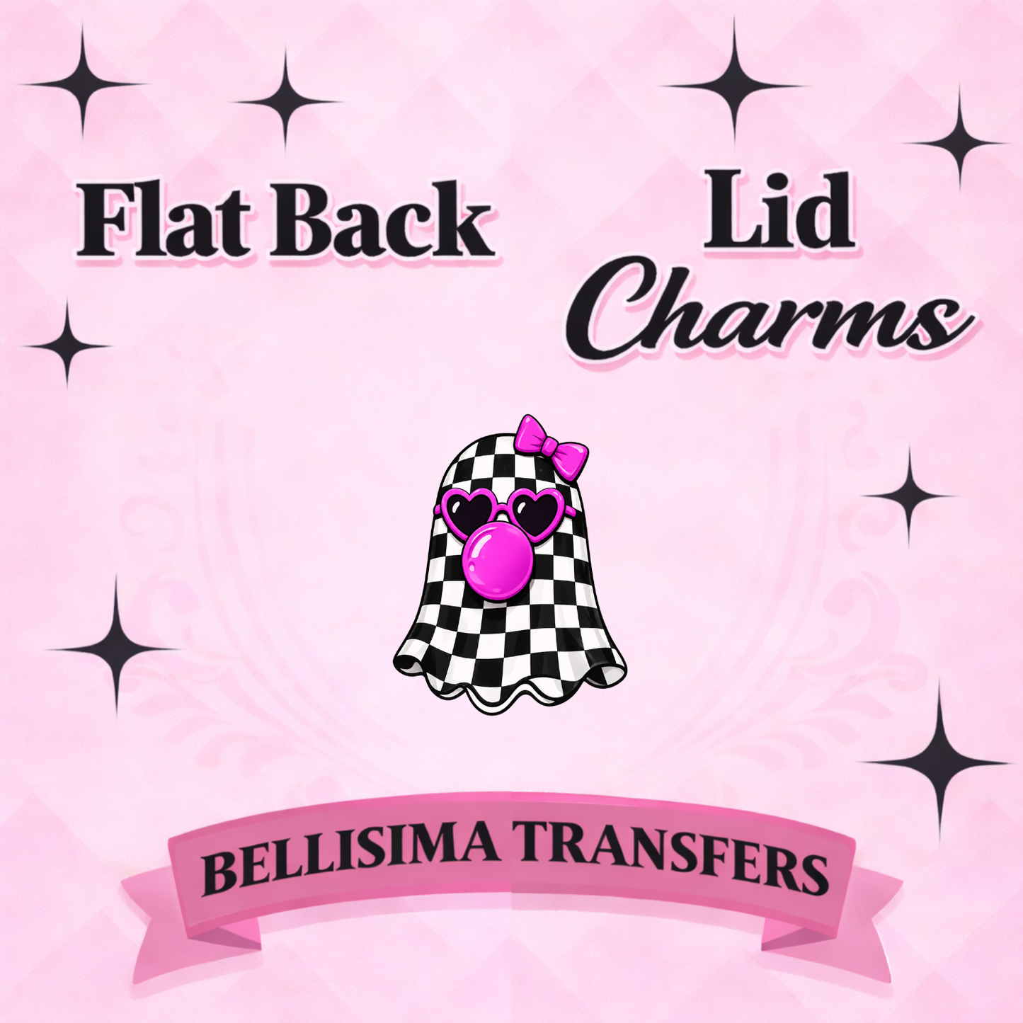 BUBBLE GHOST Flat Back Lid Charms
