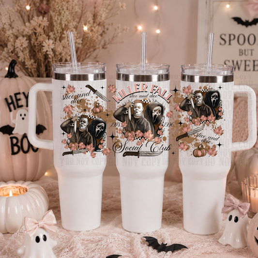 40oz KILLER FALL SOCIAL CLUB  UV DTF CUP WRAP