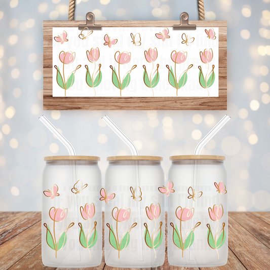 TULIP BUTTERFLY GARDEN- UV DTF CUP WRAP