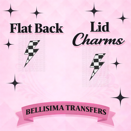 CHECKER BOLT  Flat Back Lid Charms