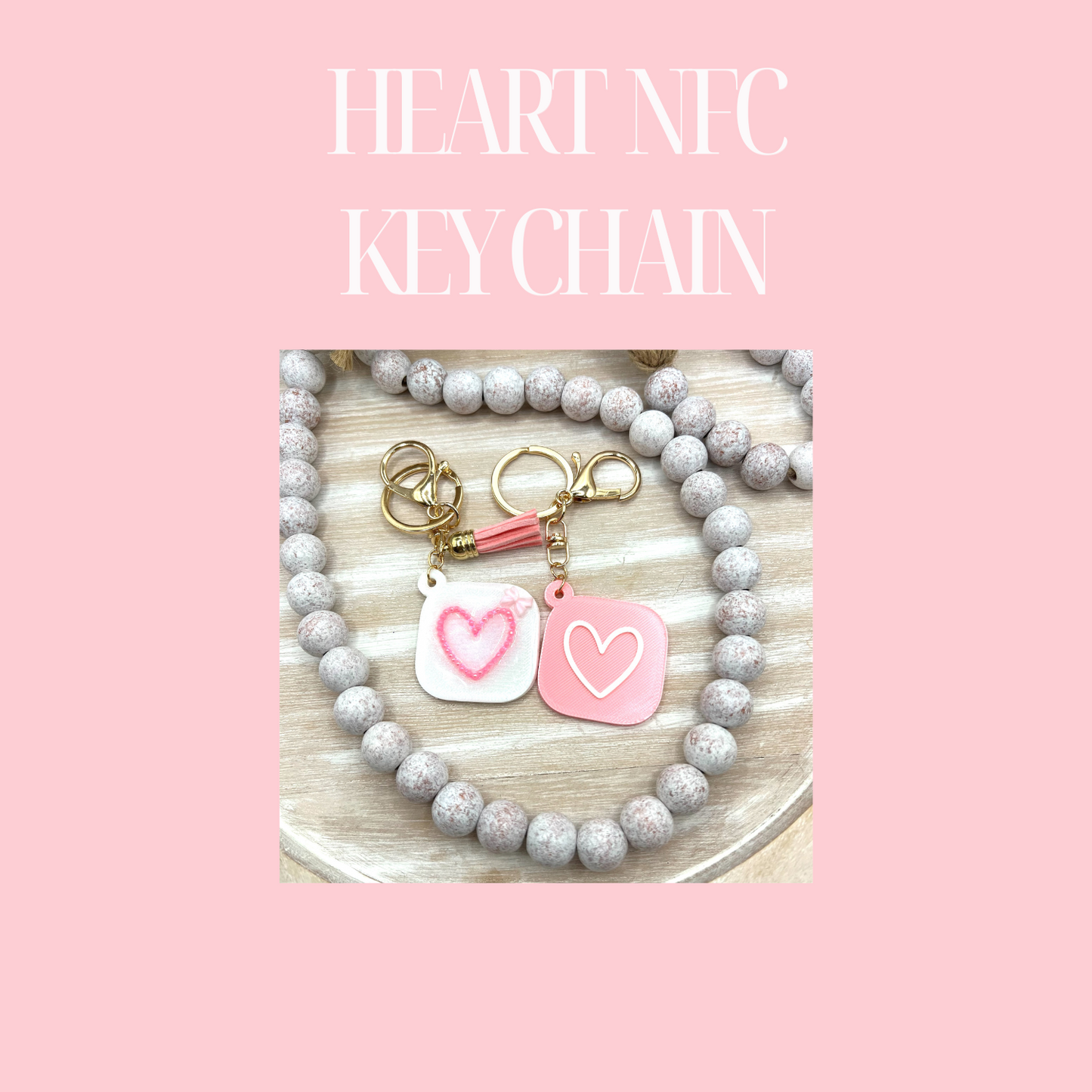 3D HEART NFC KEYCHAIN - Smart NFC Keychain -Instantly SHARE Your Link