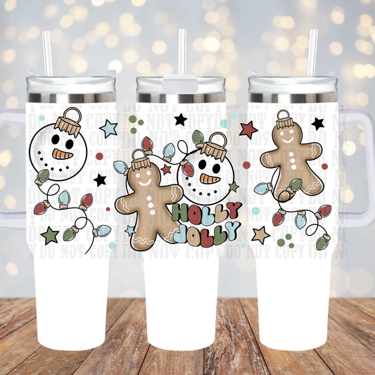 40oz HOLY JOLLY GINGY UV DTF CUP WRAP