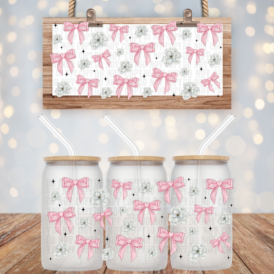 Coquette Floral Bows  UV DTF Wrap