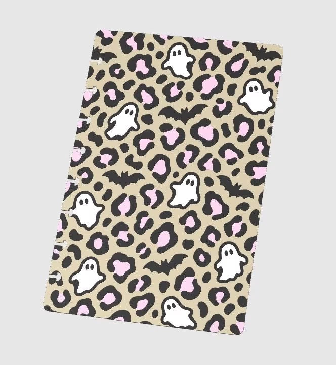Cheetah  Ghost   A5 Refillable Disc-Bound Notebook | Halloween Planner & Journal