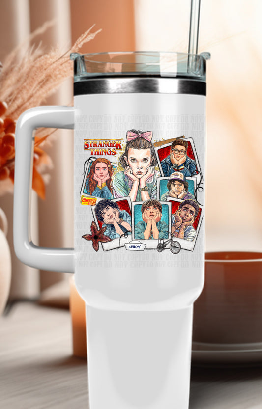 40 oz Stranger Polaroid UV DTF CUP DECAL