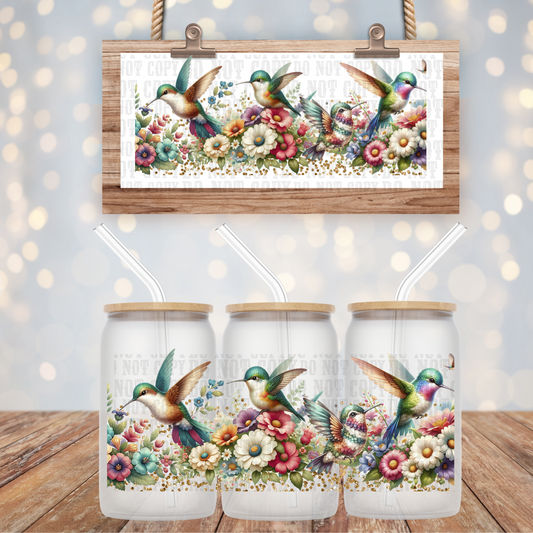 HUMMING BIRD  UV DTF CUP WRAP