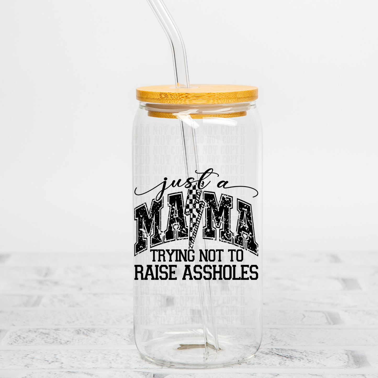 TRYING NOT TO RAISE ASSHOLES UV DTF DECAL