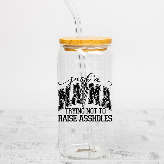 TRYING NOT TO RAISE ASSHOLES UV DTF DECAL