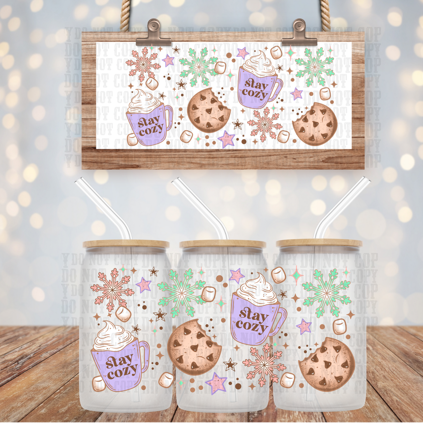 COZY COOKIES UV DTF CUP WRAP