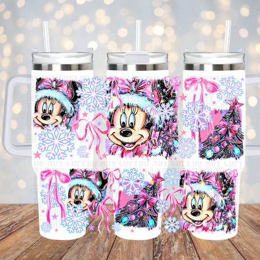 40oz PINK MAGICAL MOUSE UV DTF CUP WRAP