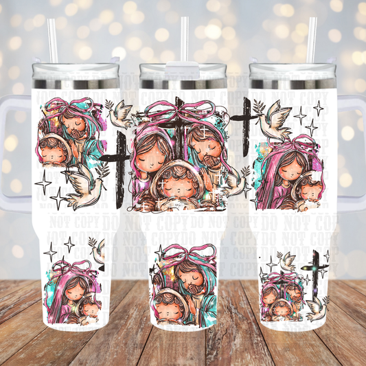 40oz NATIVITY  UV DTF CUP WRAP