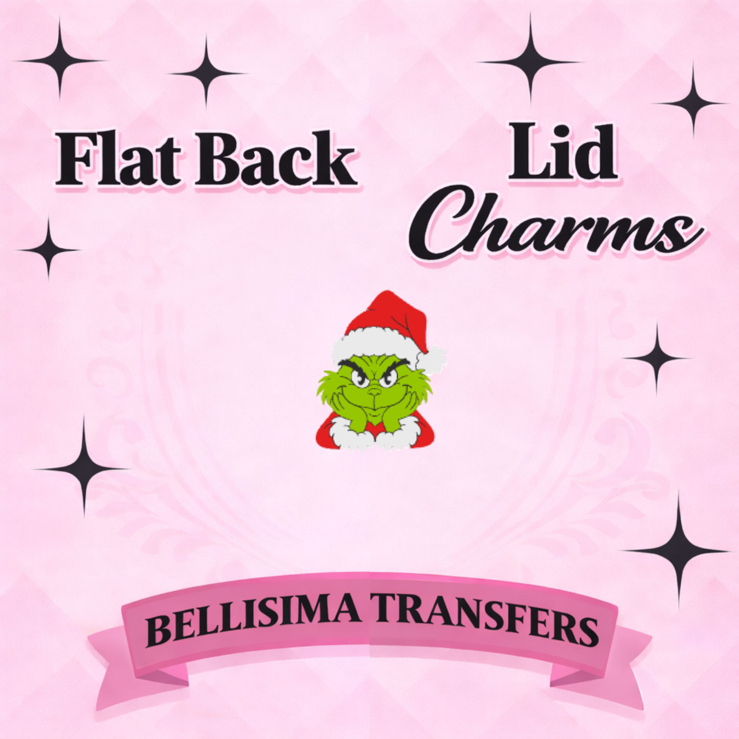 SMIRKING SANTA  FLAT BACK CHARM