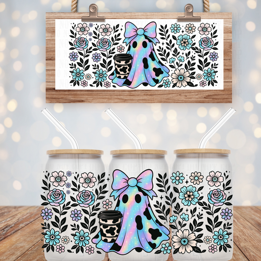HOLOGRAPHIC BOO COFFEE UV DTF CUP WRAP