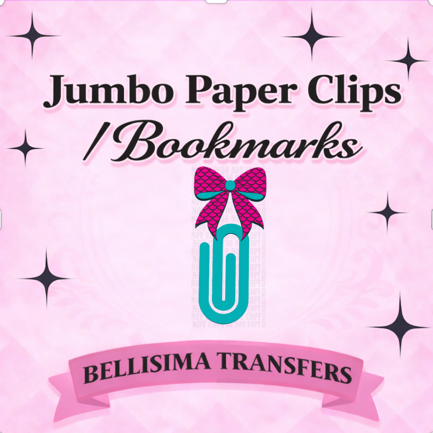 MERMAID BOW Jumbo Paperclip Bookmark | Cute Checkered Planner Clip