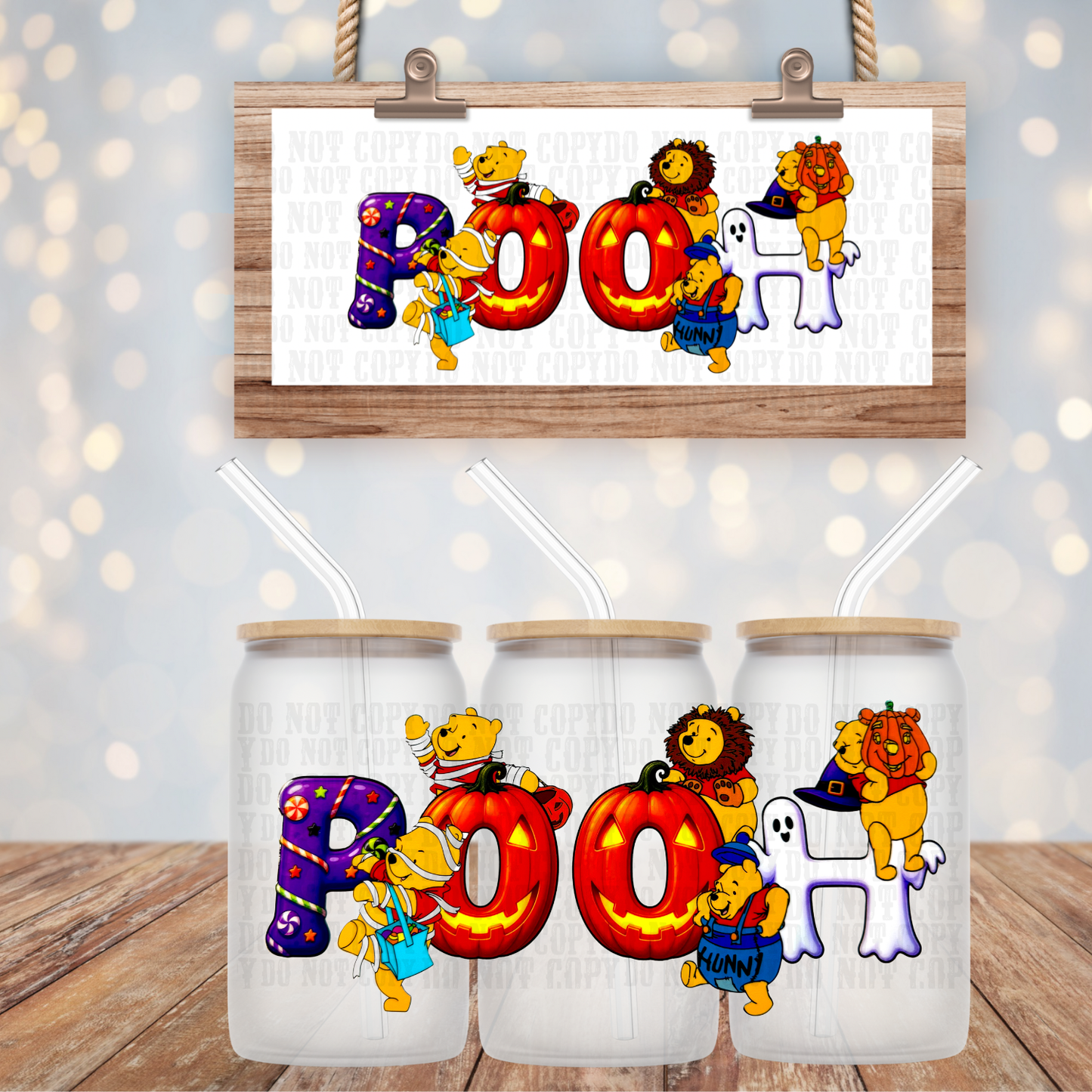 HALLOWEEN  BEAR  UV DTF CUP WRAP