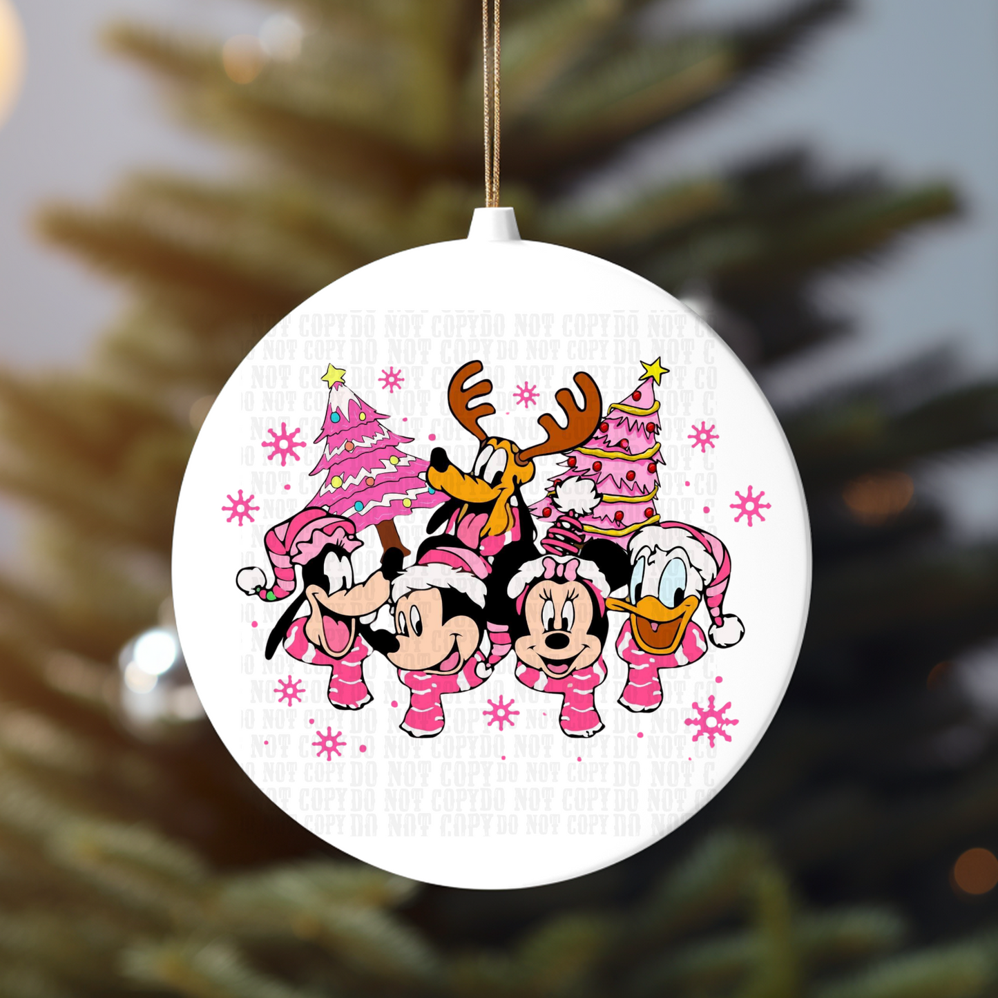 MAGICAL GANG PINK CHRISTMAS ORNAMENT UV DTF DECAL