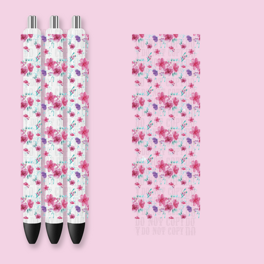 PINK PEONIES UV DTF Pen Wrap