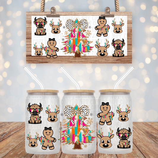 GINGY AND COW CHRISTMAS TREE UV DTF CUP WRAP