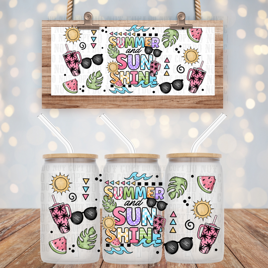 SUMMER SUNSHINE ELEMENTS UV DTF CUP WRAP