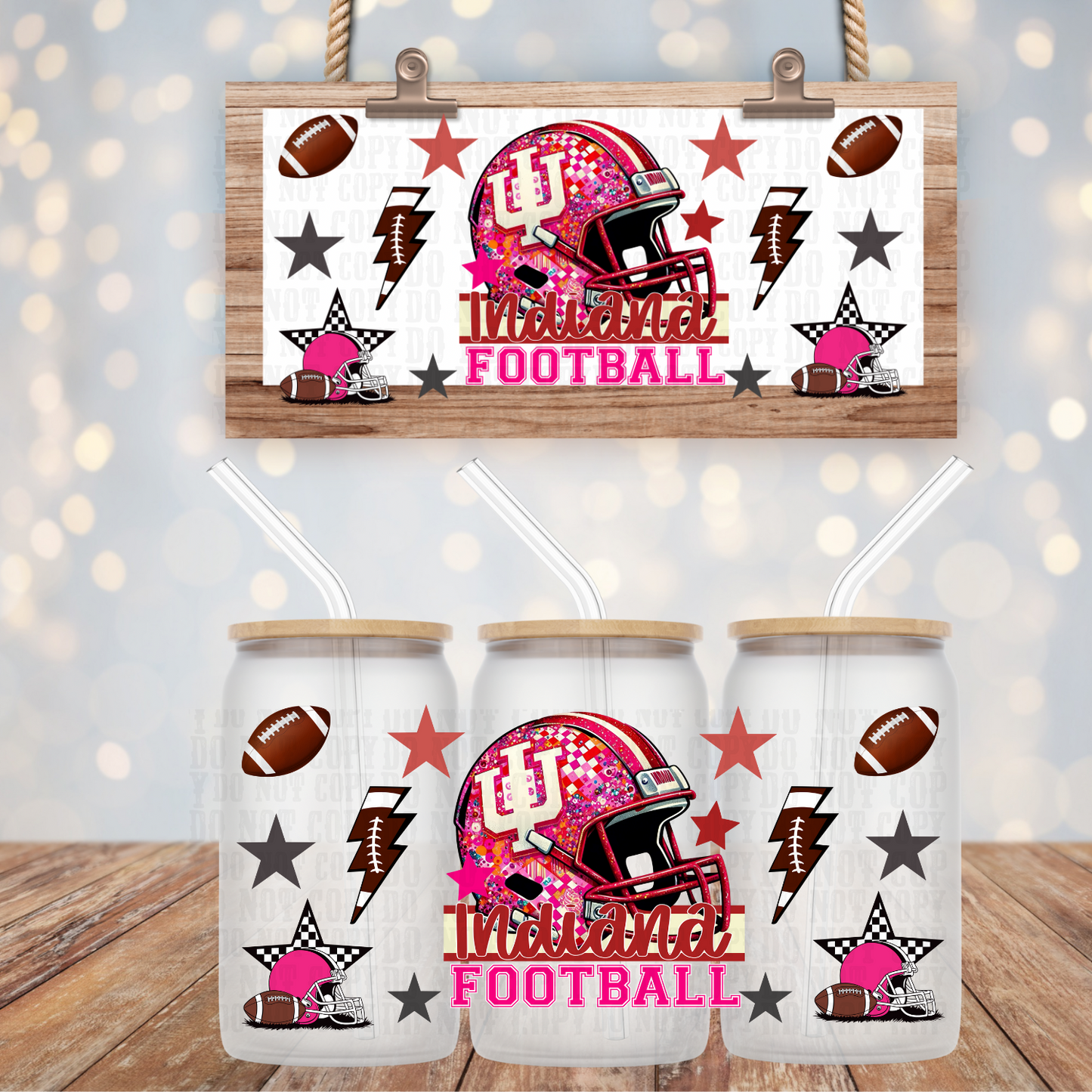 COLLEGE FOOTBALL BUNDLE UV DTF CUP WRAP