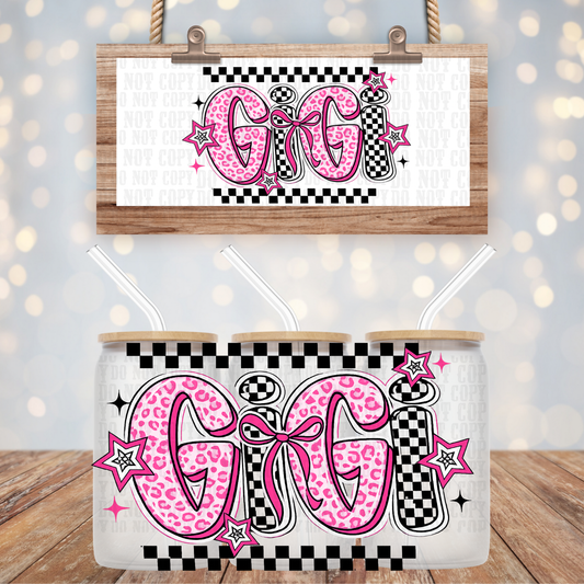 GIGI CHECKER UV DTF CUP WRAP