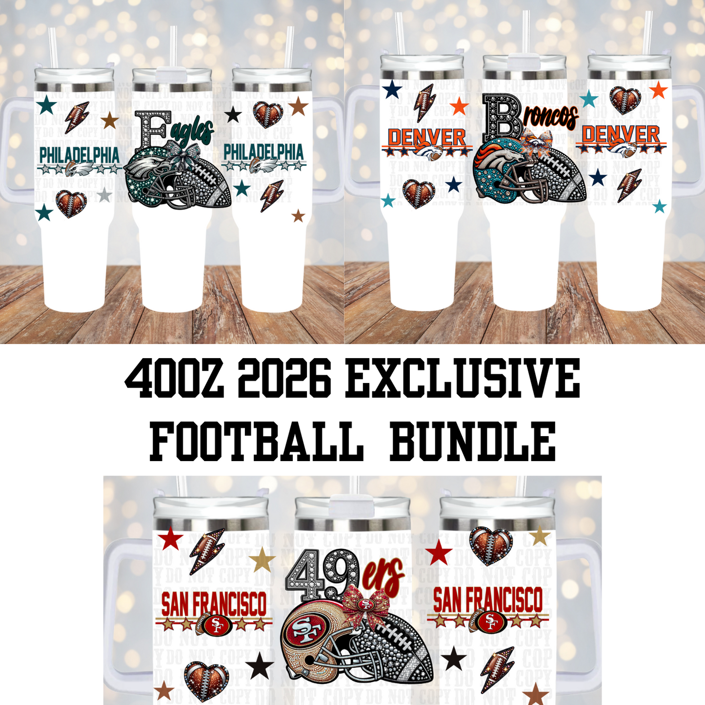 40oz 2026 Faux Rhinestone  Bundle UV DTF CUP WRAP
