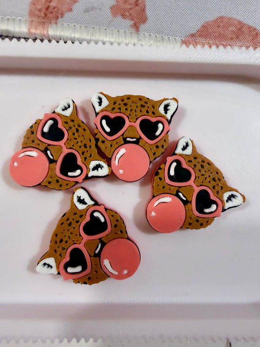 CHEETAH PET BUBBLE Flat Back Lid Charms