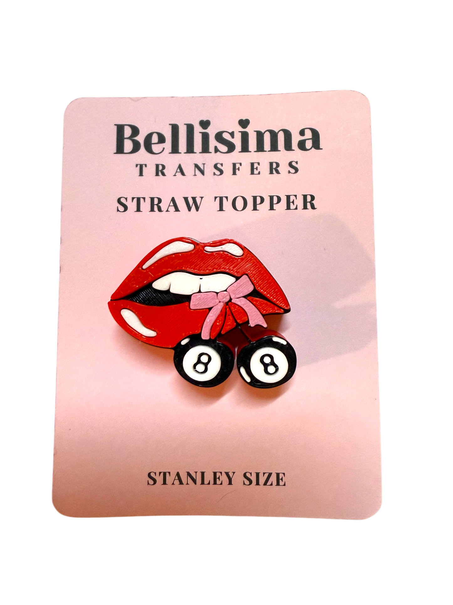 Lip 8 Ball  Straw Topper – 3D Printed Tumbler Accessory | Standard or STANLEY