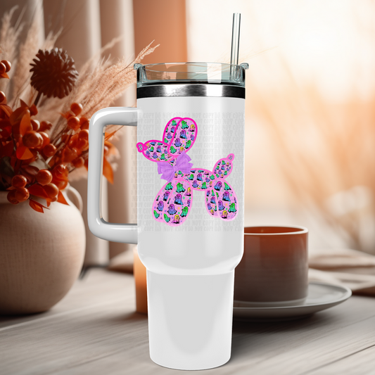 40oz GIRLY POP GHOST BALLOON DOG UV DTF CUP Decal
