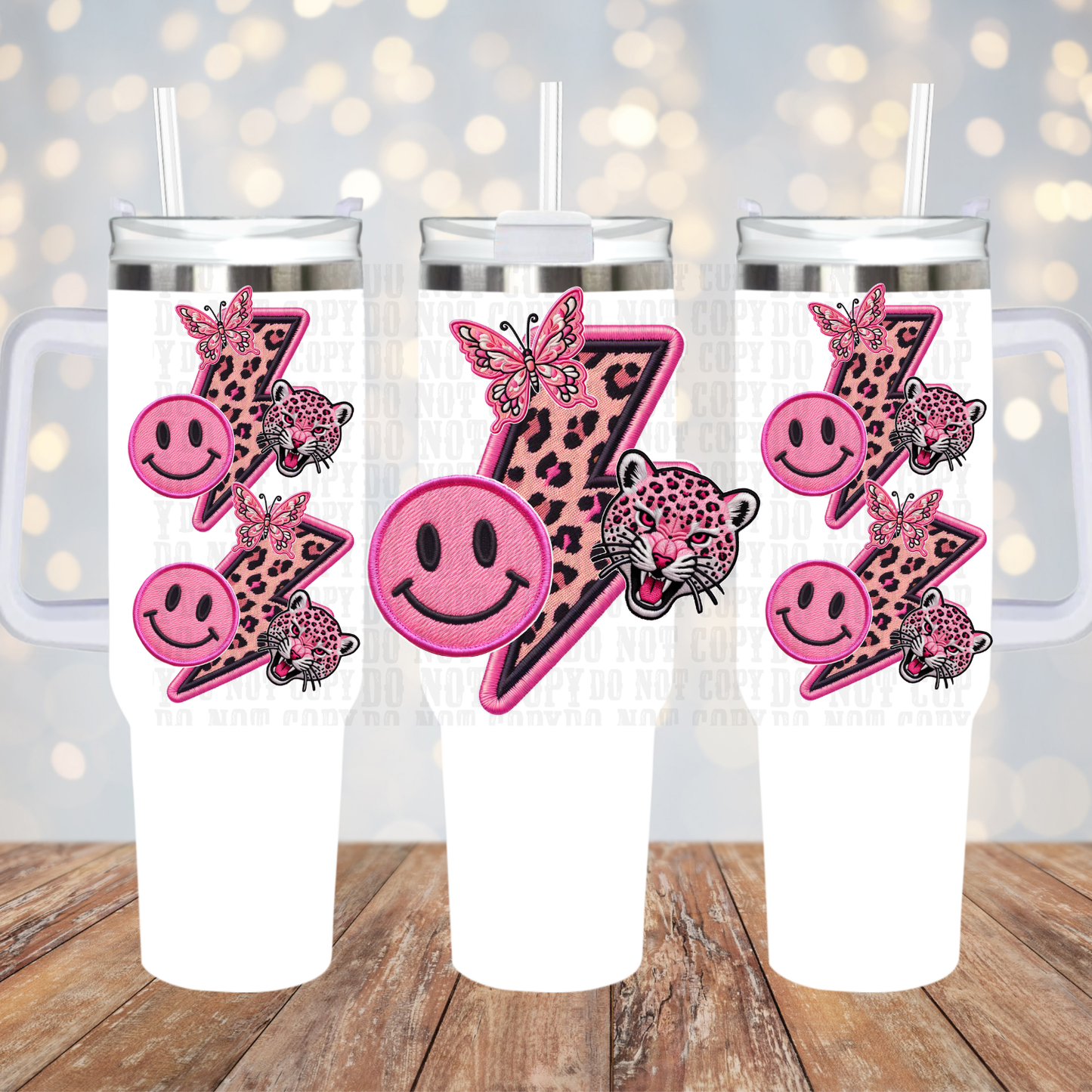 40oz PREPY PATCH UV DTF CUP WRAP