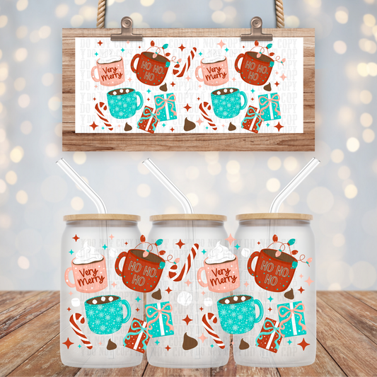 NEON CHRISTMAS MUGS UV DTF CUP WRAP