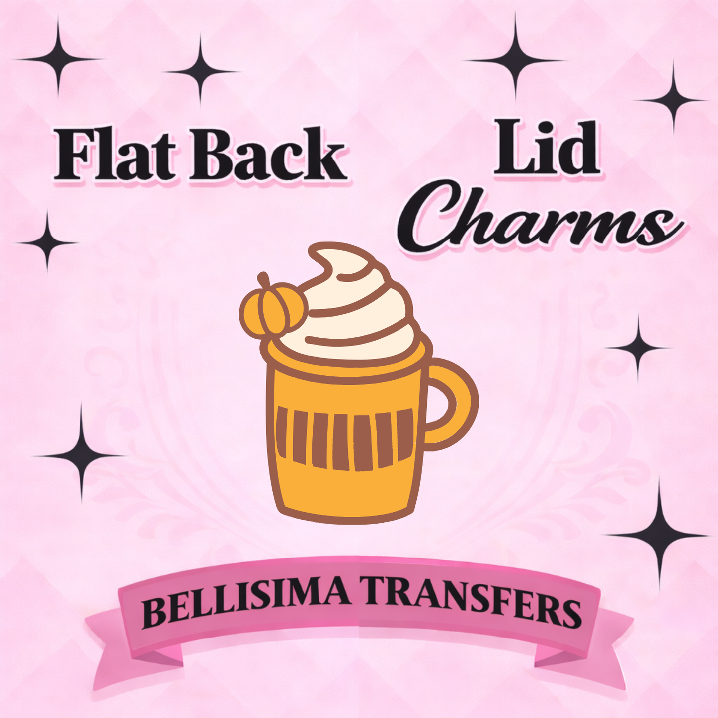 PUMPKIN SPICE LATTE Flat Back Lid Charms