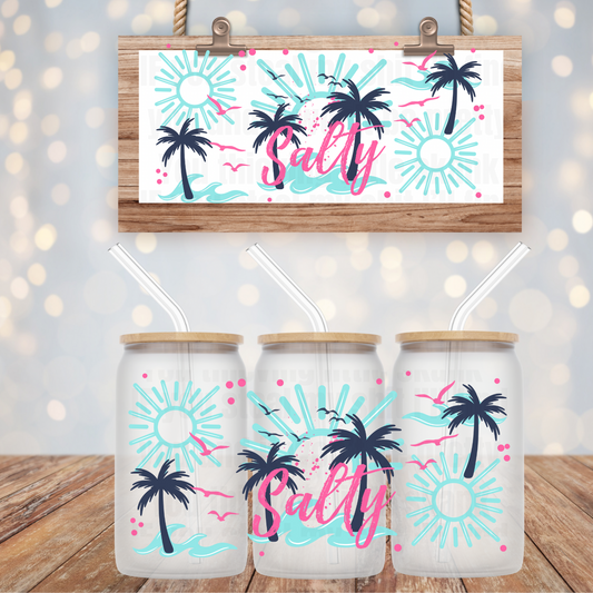 SALTY PALM TREES  UV DTF CUP WRAP