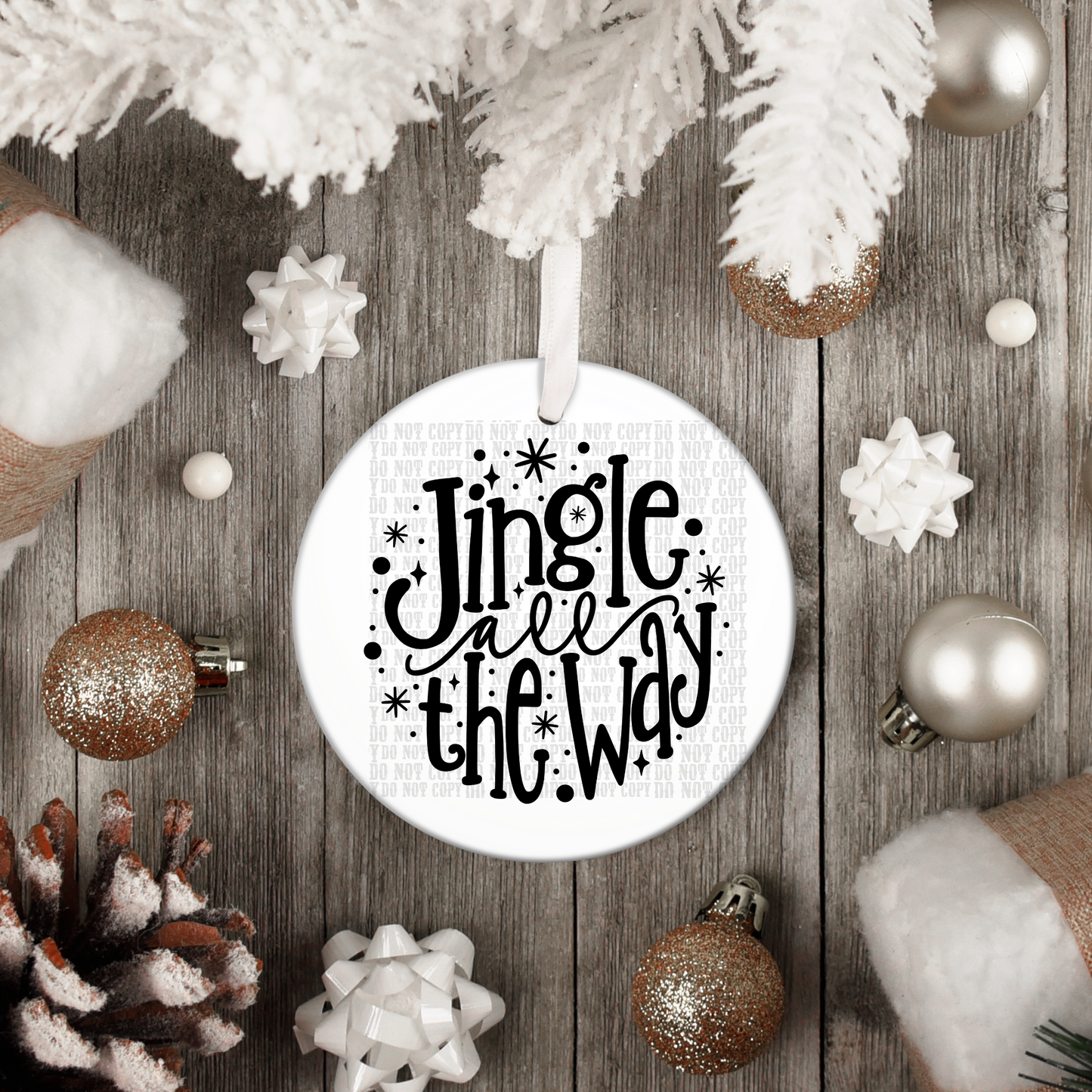 JINGLE ALL THE WAY UV DTF ORNAMENT DECAL