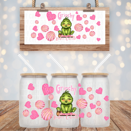 GRUMPY BEFORE CAFECITO PINK   UV DTF CUP WRAP