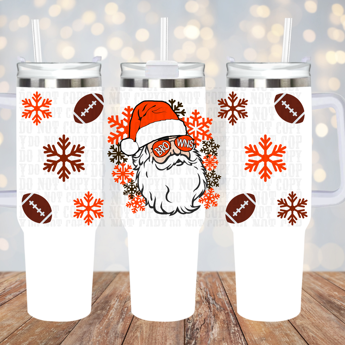 40oz FOOTBALL SANTA TEAMS BUNDLE    UV DTF CUP WRAP