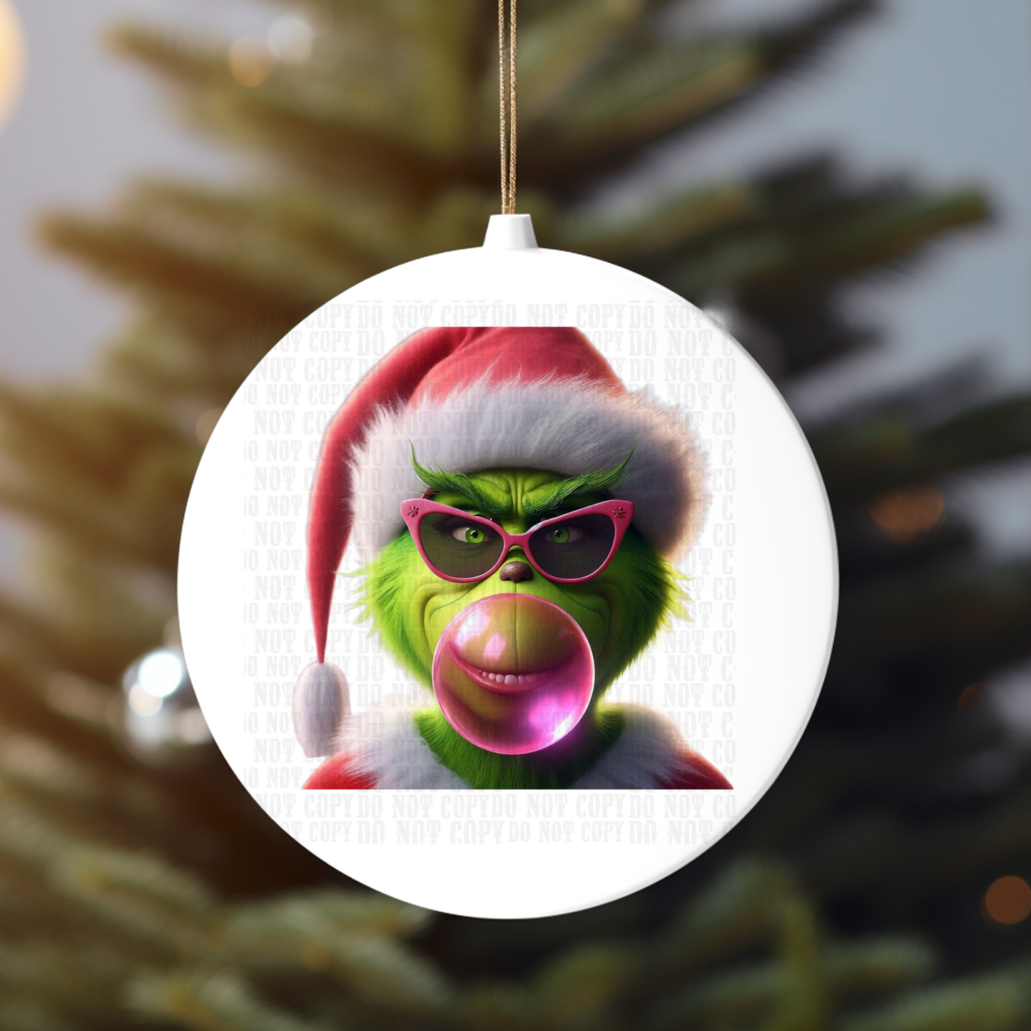 GRUMPY BUBBLE GUM ORNAMENT UV DTF DECAL