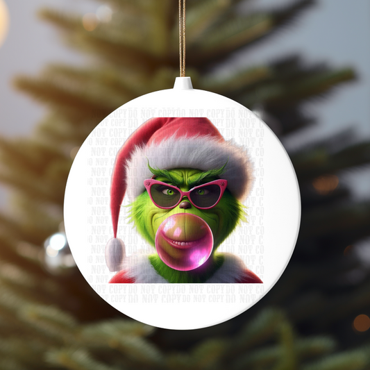 GRUMPY BUBBLE GUM ORNAMENT UV DTF DECAL