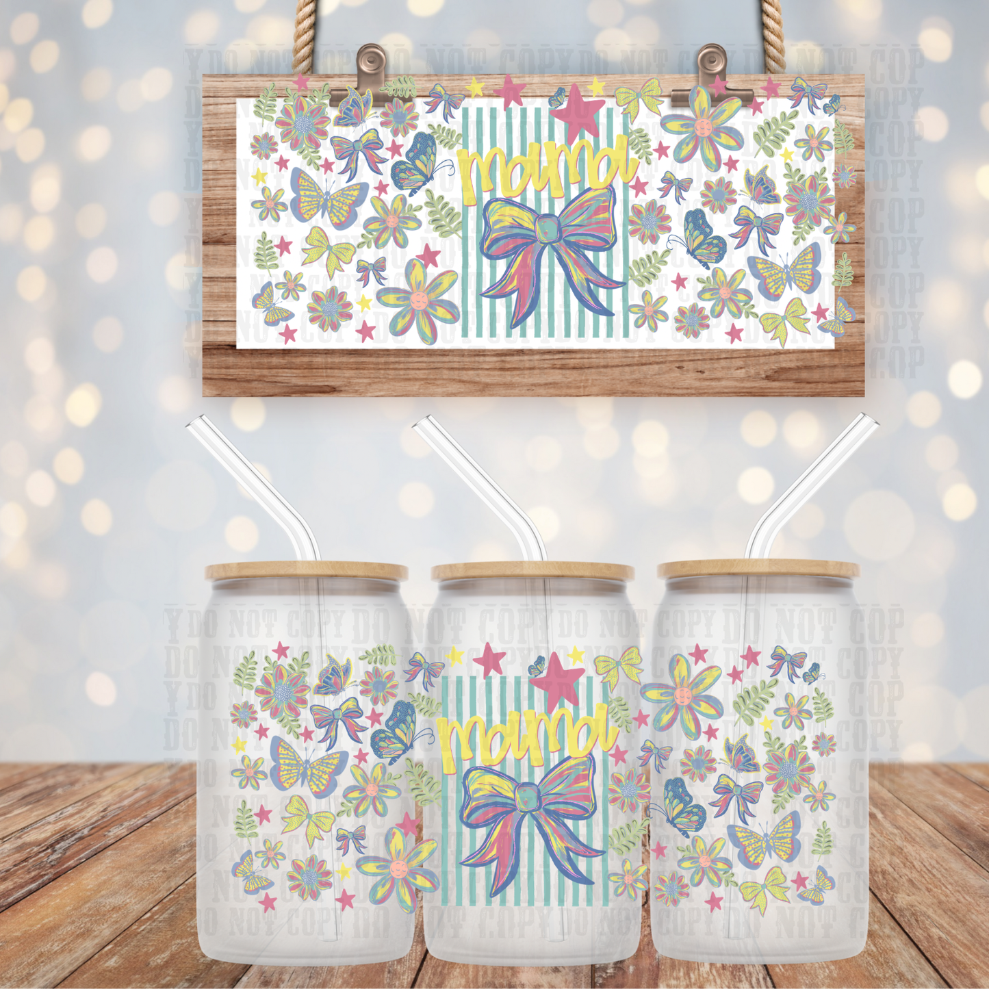 FLORAL MAMA UV DTF CUP WRAP