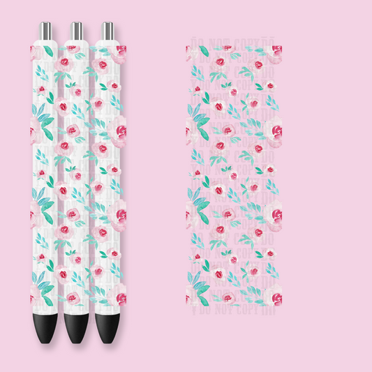 BLUE AND PINK FLORAL UV DTF Pen Wrap