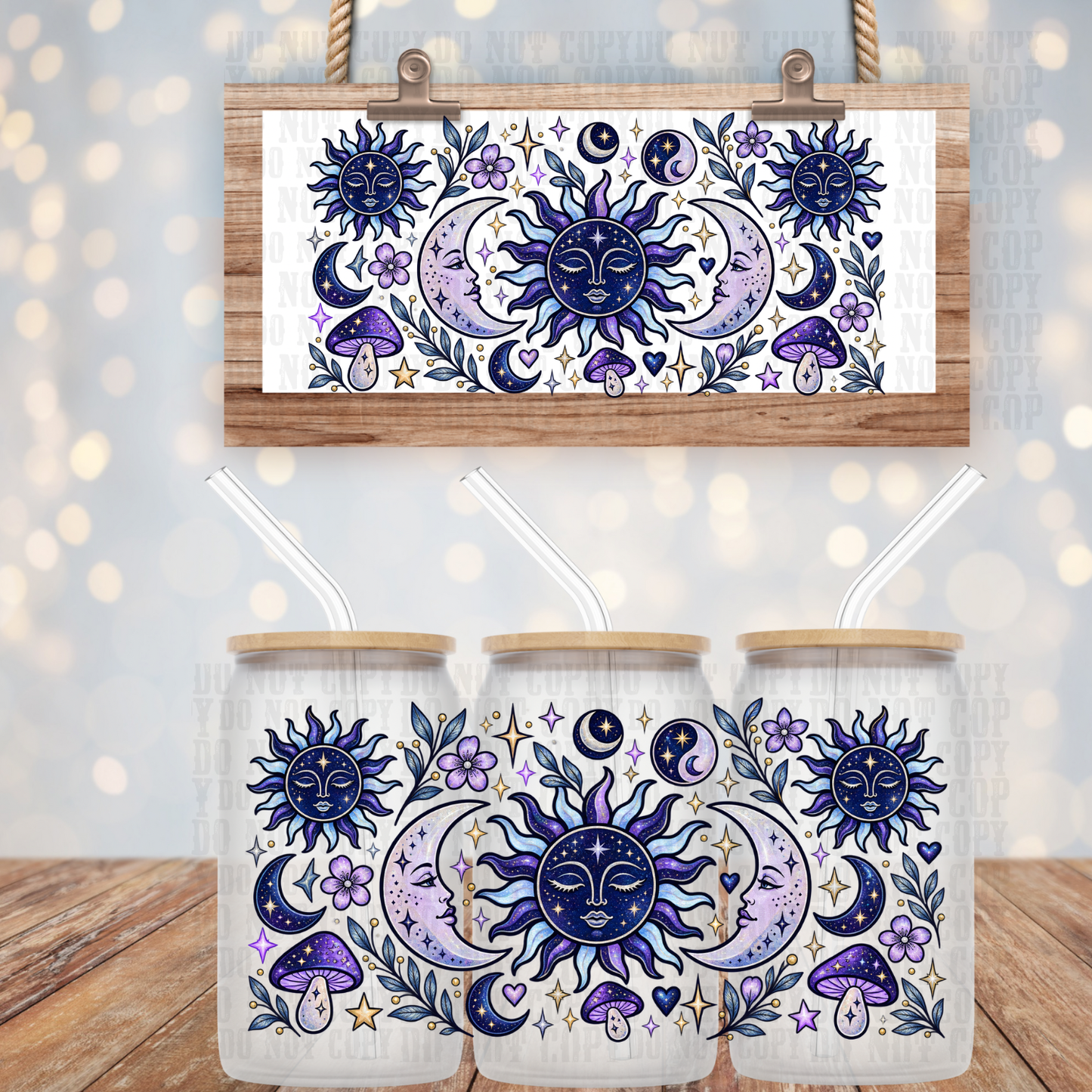 STORMY NIGHT UV DTF CUP WRAP