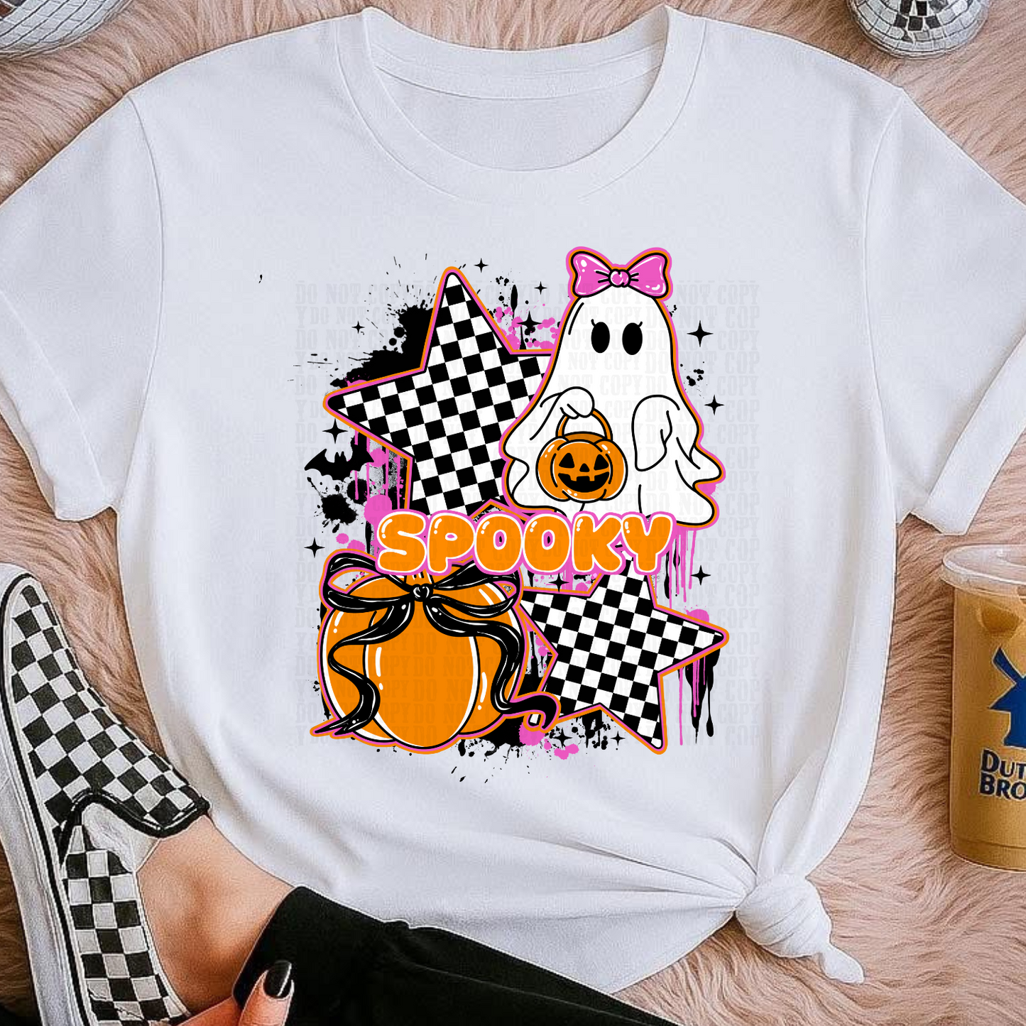 CHECKERED SPOOKY GHOSTY  DTF