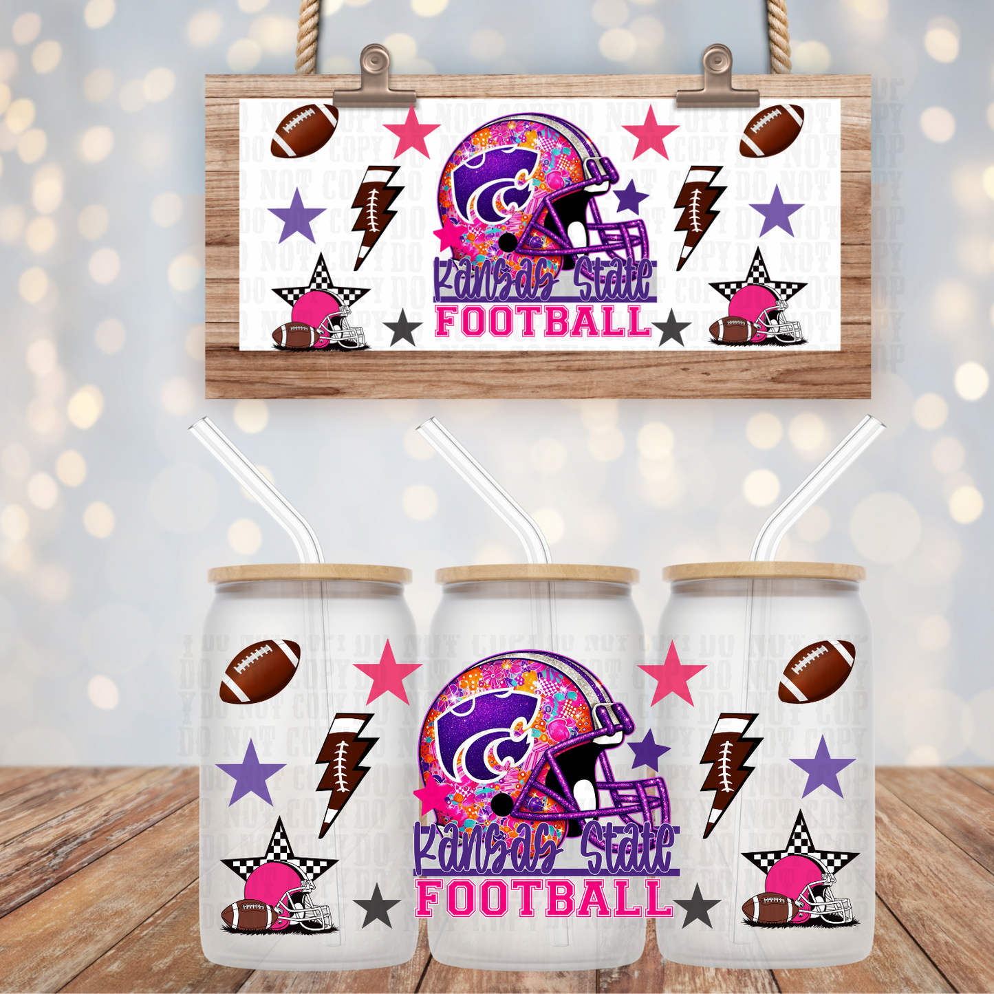 COLLEGE FOOTBALL BUNDLE UV DTF CUP WRAP