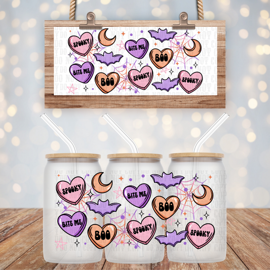 SPOOKY CONVERSATION HEARTS UV DTF CUP WRAP