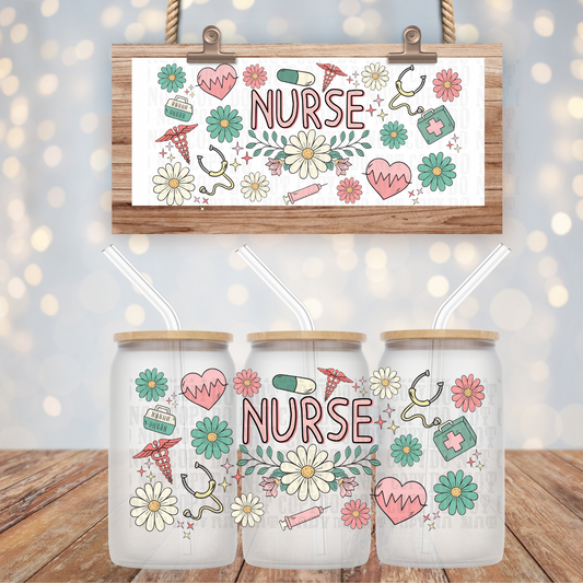 BOHO NURSE  UV DTF CUP WRAP