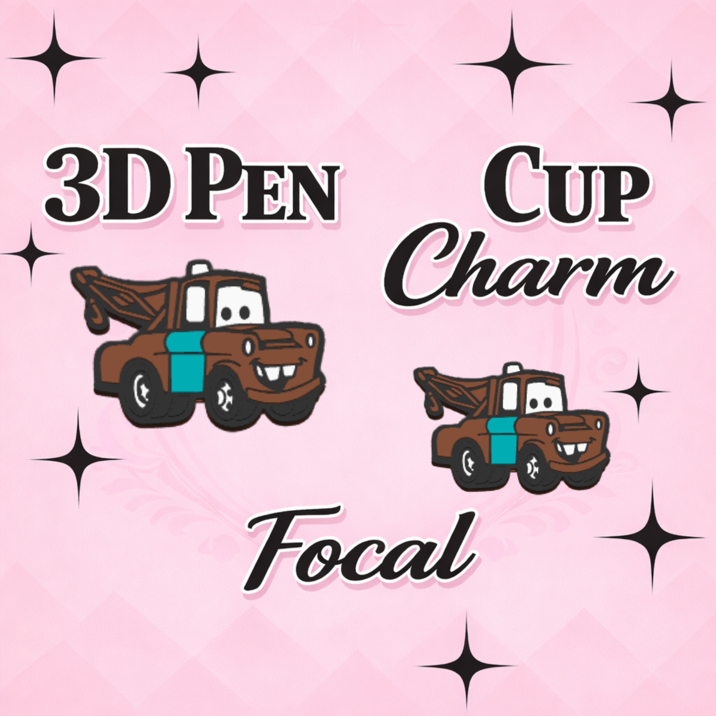 Tow Truck 2.0 Focal  for Pen & Cup Charms -Interchangeable Decorative Pen Toppers